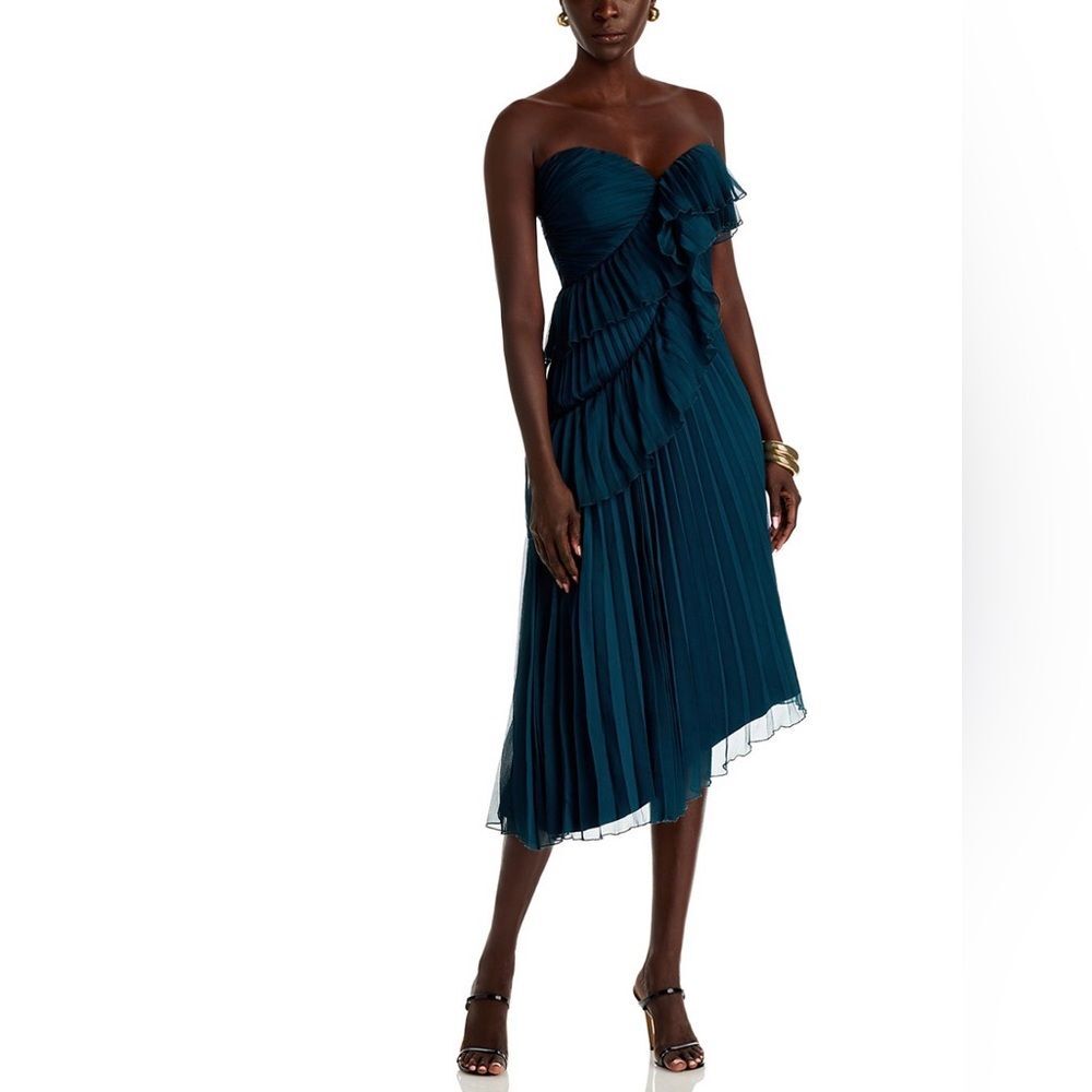 Brand new without tag! Amur Caitlyn Strapless Midi Dress Aqua Lake color size 8